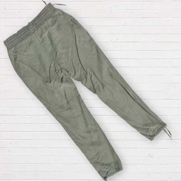 CARVE DESIGNS Sage Olive Green Tencel Drawstring Elastic Waist Jogger Pants 2 - Picture 4 of 5